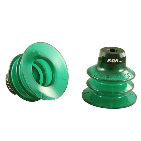 Fipa Bellows vacuum cup diam. 53 mm, Monoflex  green 50 Degrees, fitting G1/8-female 20.053.151.22